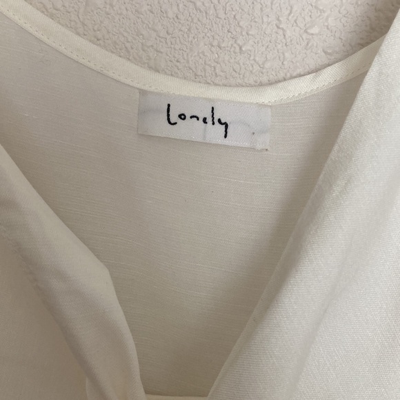 Lonely Off-white Strap Tie back Midi Dress Size 8 - Picture 3 of 11